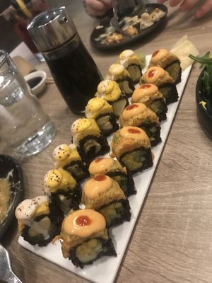 Chic pea & spicy mang sushi rolls  at Beyond Sushi in New York City