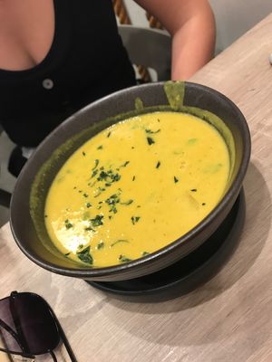 Coconut curry soup  at Beyond Sushi in New York City
