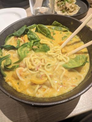 spicy curry ramen at Beyond Sushi in New York City