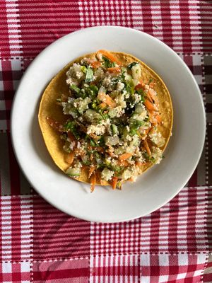 Tostada  at Corazon Saludable in Puerto Vallarta