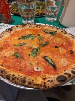 Not on the menu but you can ask for it: vegan mozzarella. I asked to put vegan cheese on the Marinara to have a Margherita at The Dough Bros in Galway