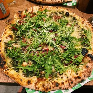 Vegan pesto pizza (incredible!)  at The Dough Bros in Galway