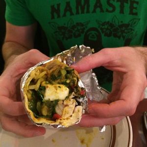 vegetarian paneer wrap at Bombay Flames in Alpharetta