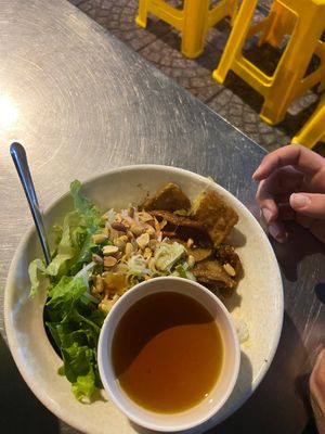 Mushroom, tofu, rice.  Soup was excellent.  at Chi Cu in Ho Chi Minh City