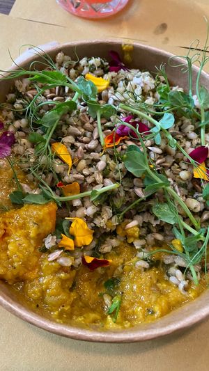 Warm Bowl with lentils at Bistro Maha in Ljubljana