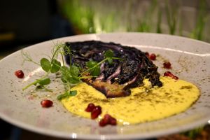 Roasted Cabbage, Turmeric Yoghurt at Bistro Maha in Ljubljana
