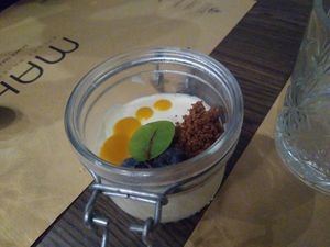 White chocolate cream at Bistro Maha in Ljubljana