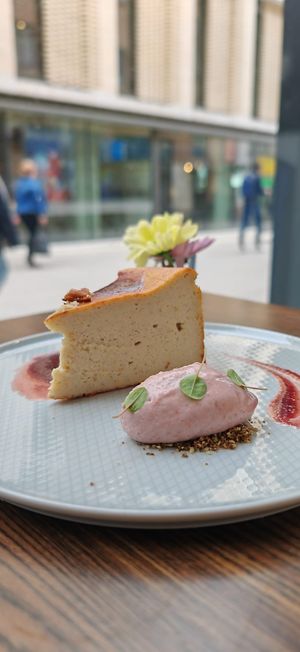 Vegan basque cheesecake at Bistro Maha in Ljubljana