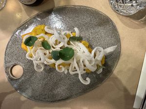 I really don’t know what this should be… it’s cauliflower with something😄  at Bistro Maha in Ljubljana