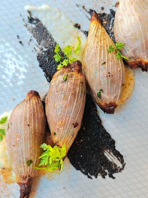 Stuffed onions at Bistro Maha in Ljubljana