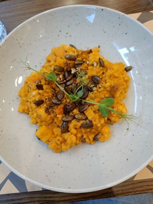 Pearl barley risotto at Bistro Maha in Ljubljana