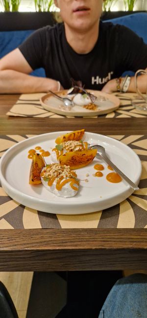 Pana cotta with persimmon. at Bistro Maha in Ljubljana