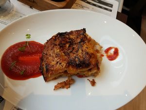Vegan lasagna at Bistro Maha in Ljubljana