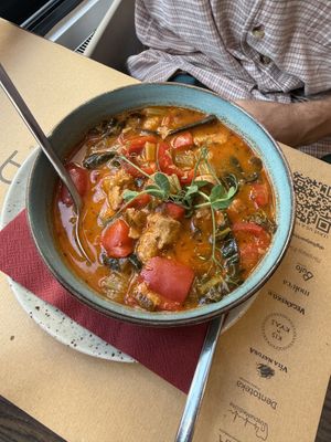 Stew with soya chunks  at Bistro Maha in Ljubljana