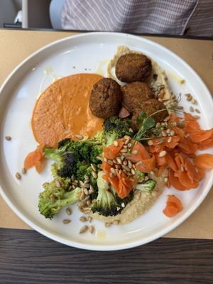 Quinoa falafel bowl   at Bistro Maha in Ljubljana