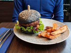 Chickpea burgers at Bistro Maha in Ljubljana
