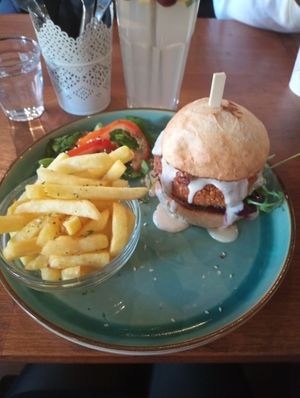 Pumpkin burger at LYR Speciality Coffee and Food in Pecs