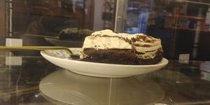 Coconut chocolate torte at LYR Speciality Coffee and Food in Pecs