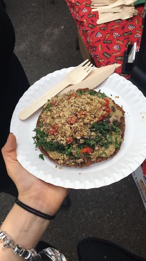 Plant based raw pizza at Vinnie's Eatery in Cheltenham