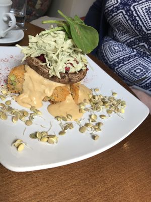 Frittata with vegan cheese  at Vinnie's Eatery in Cheltenham