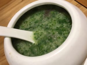 栗烩羊蘑 millet porridge at Zǎozǐ Shù - Vegetarian Life Style in Zhoushan