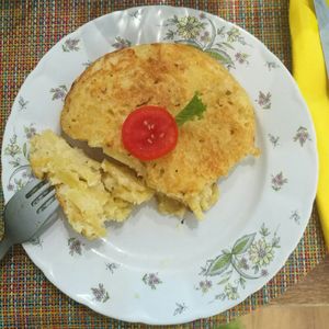 Tapa de tortilla. at Cerveceria Victoria in A Coruna