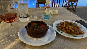 Vegan lasagna and dreamy beans at Talos Restaurant in Crete