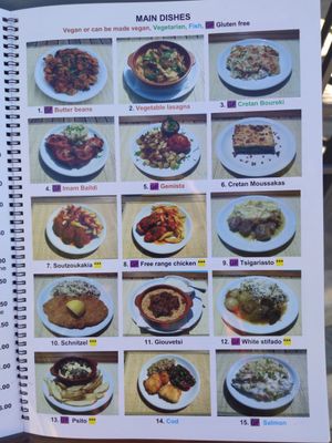 Mains at Talos Restaurant in Crete