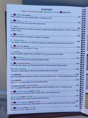 Starters at Talos Restaurant in Crete