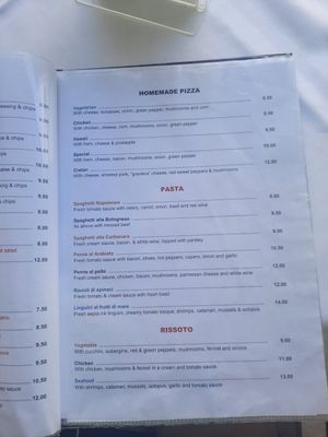 Menu at Talos Restaurant in Crete