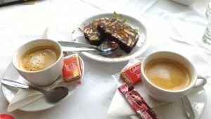 The Cormos for dessert at Talos Restaurant in Crete