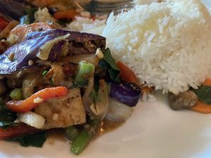 Eggplant with tofu at Kachai Thai Kitchen in Poulsbo