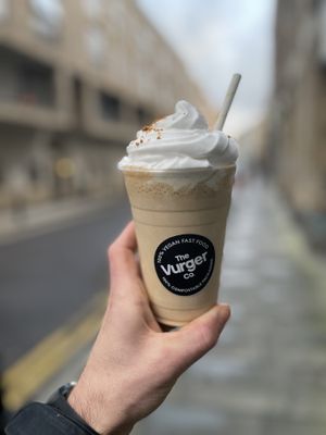 Biscoff Shake w/ whipped cream at The Vurger Co - Richmix Square in East London