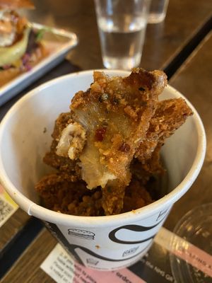 Crispy vegan crackling #Veganuary at The Vurger Co - Richmix Square in East London