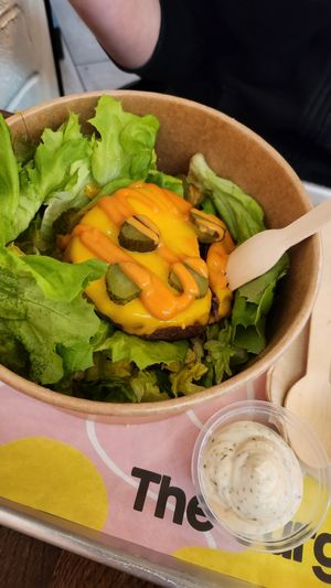 New York Melt bowl + garlic sauce created for someone with food intolerances at The Vurger Co - Richmix Square in East London