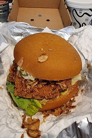 Crispy ‘Chicken’ burger (as it used to be) at The Vurger Co - Richmix Square in East London