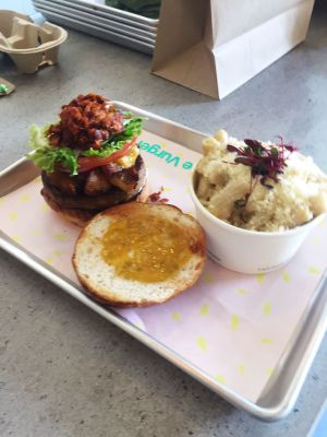 With a side of Mac and cheese at The Vurger Co - Richmix Square in East London