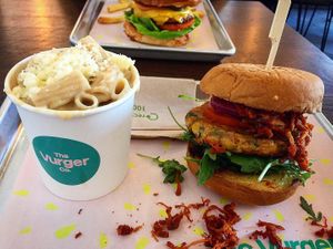 Big Mex with Mac and Cheese  at The Vurger Co - Richmix Square in East London