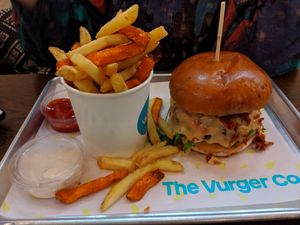 Big mex and 50/50 fries at The Vurger Co - Richmix Square in East London