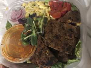Chipotle black bean burger salad  at Pure Kitchen in Tampa