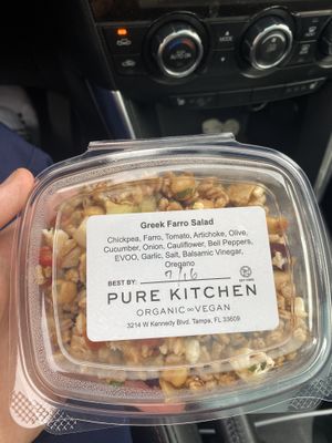 greek farro salad  at Pure Kitchen in Tampa
