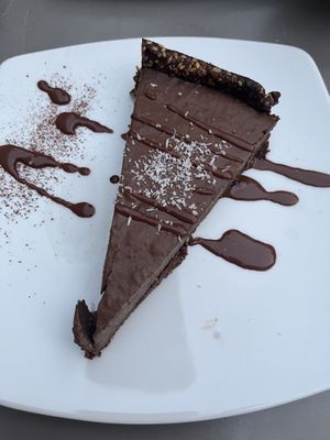 Chocolate tart (vegan)  at Les Mille Poetes in Narbonne