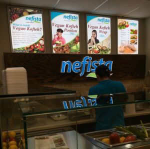 counter at Nefista Vegan Kofteh in Cliffside Park