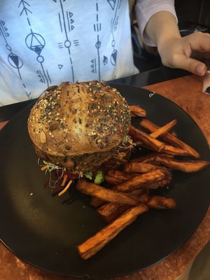 Vegan burger  at Lettuce B. Frank in Wollongong