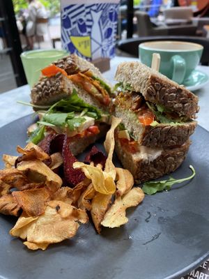 Vegan club sandwich  at Anne&Max in Arnhem