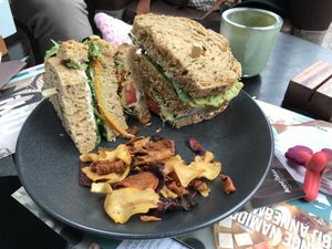 Very vegan club sandwich- seriously good  at Anne&Max in Arnhem