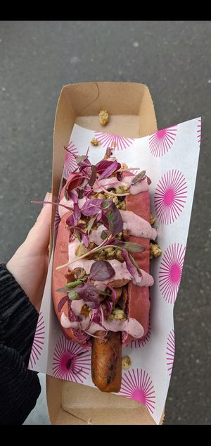 Hot dog at Pom Kitchen - Sharrow in Sheffield