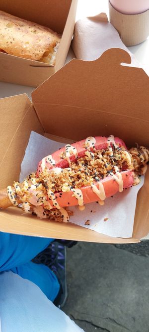 Tokyo hot dog at Pom Kitchen - Sharrow in Sheffield