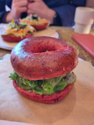 Green goddess bagel at Pom Kitchen - Sharrow in Sheffield
