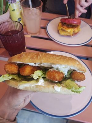 Fish and peas sandwich at Pom Kitchen - Sharrow in Sheffield